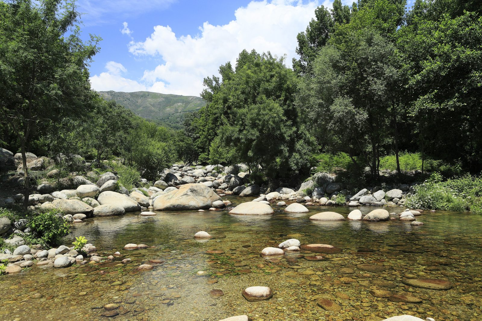 Poza de agua cristalina en la Garganta Jaranda, Jarandilla de la Vera