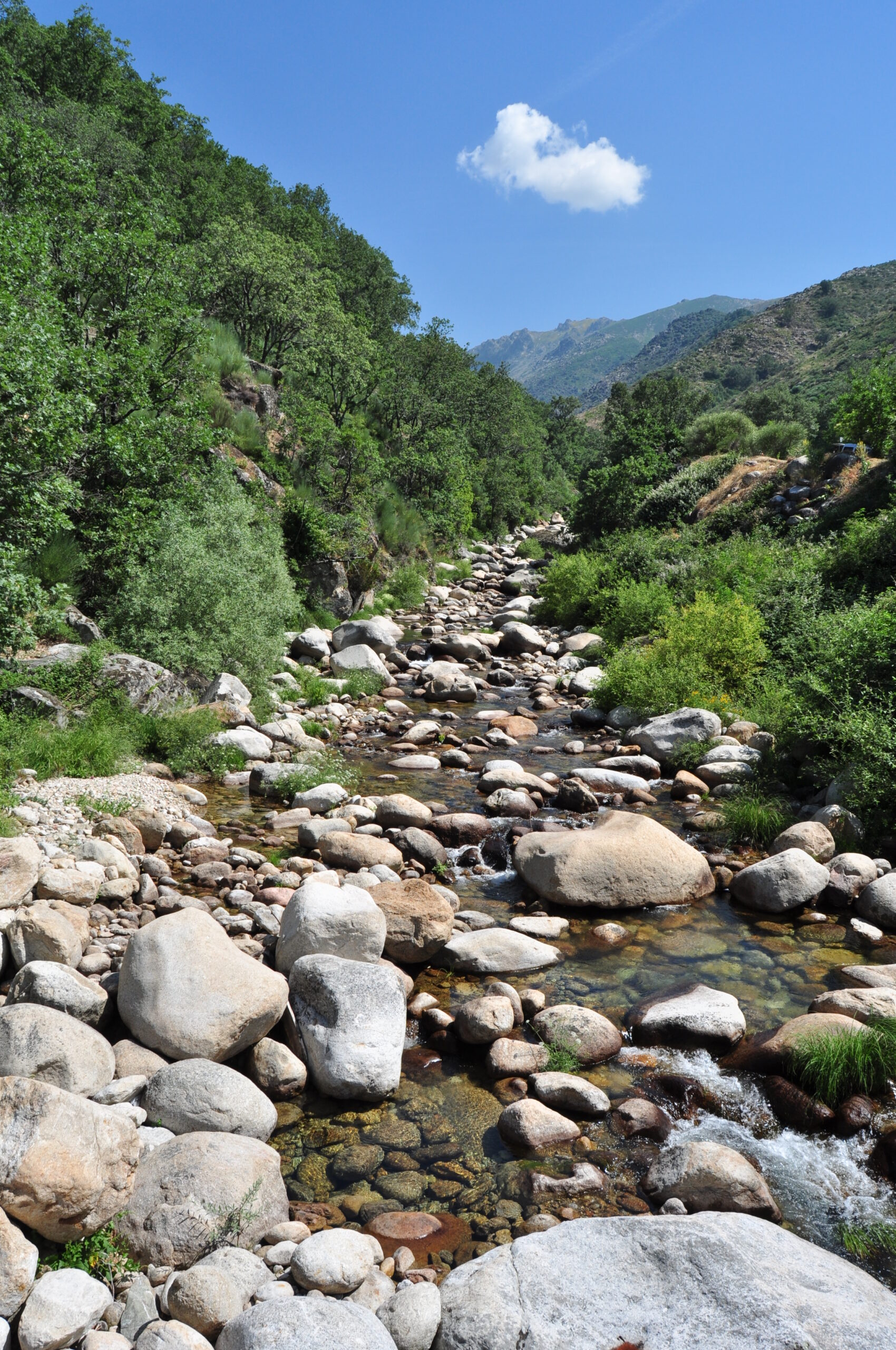 Cauce de bolos graníticos de la Garganta Jaranda en Jarandilla de la Vera